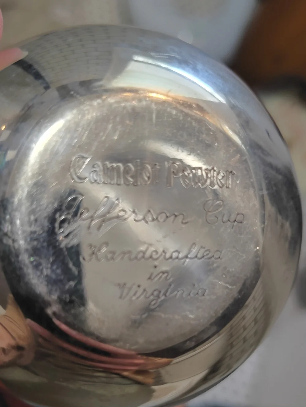 Engraved Monogram Camelot Pewter Jefferson Cup - Picture 4 of 4